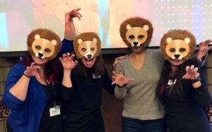 Photo of ROR project team members in lion masks