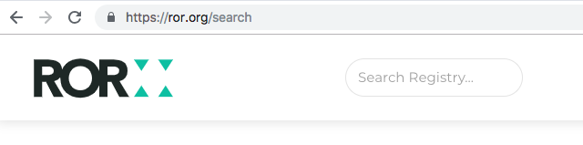 Screenshot of ROR search frontend
