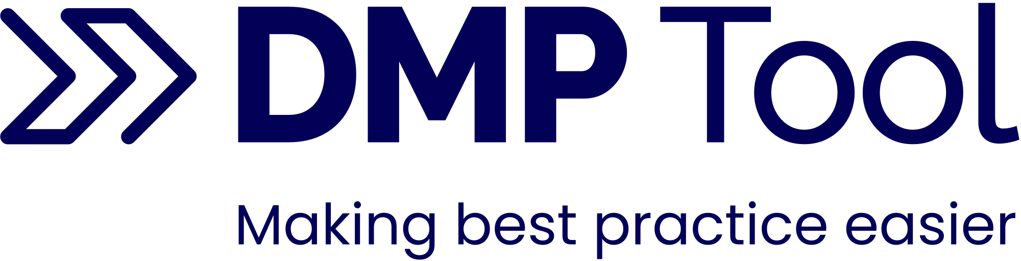 DMP Tool logo with tagline "Making best practice easier